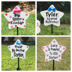 Stars, Birth Announcement Stork front yard Sign Rental in Shenandoah Valley, VA